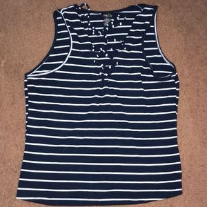 Dark Blue Striped Tank Top